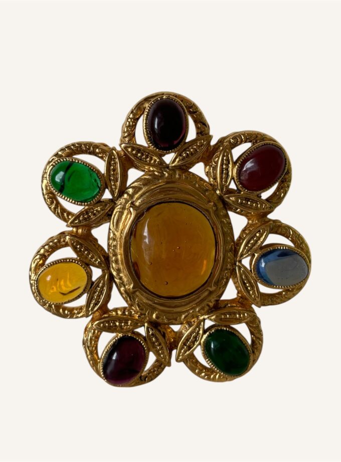 broche Chanel Gripoix pétale 1996 convertible collier